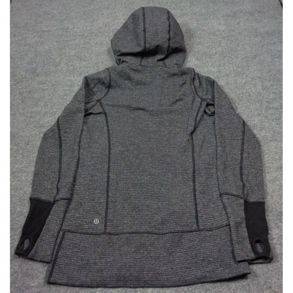 Lululemon In Stride Jacket Womens 6 Gray Full Zip Mock Neck Striped Full Zip - Picture 11 of 12